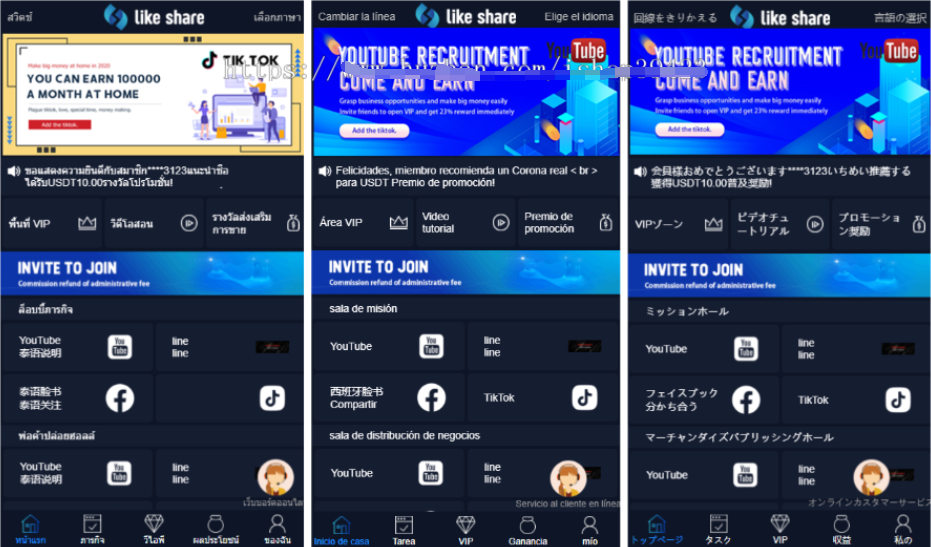 最新十二种语言点赞 抖音 脸书 tiktok 分享点赞任务系统源码插图
