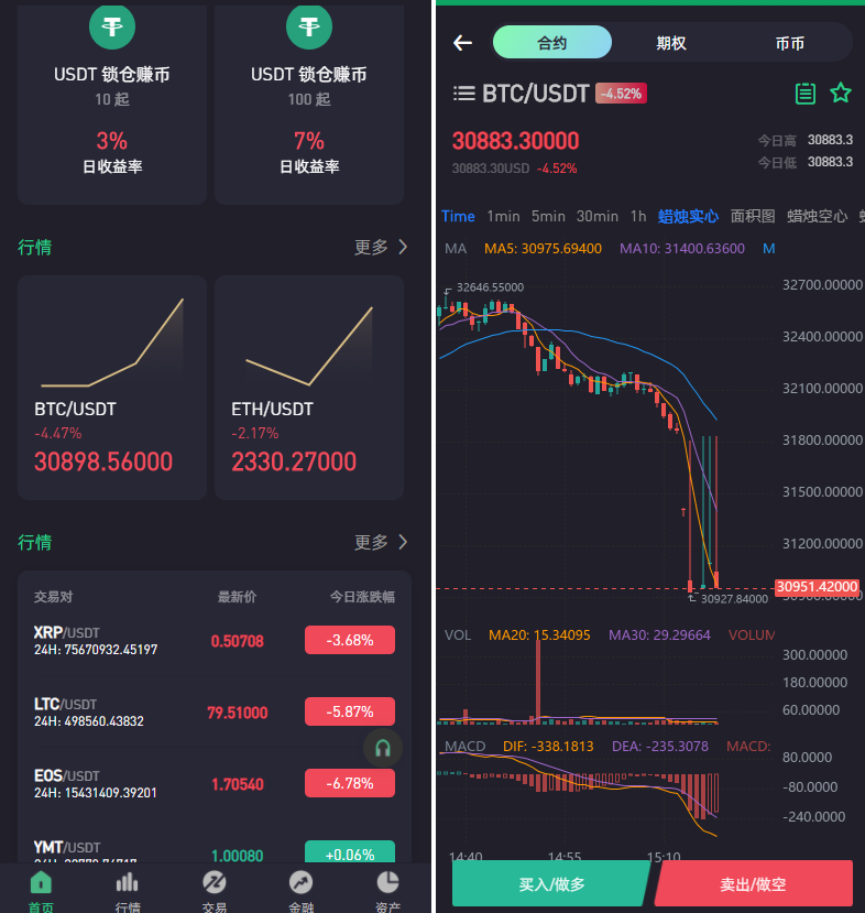 八种语言 全新绿色UI设计交易所源码 币币 合约 期权 IEO 锁仓挖矿 投资理财 区块链源码插图5
