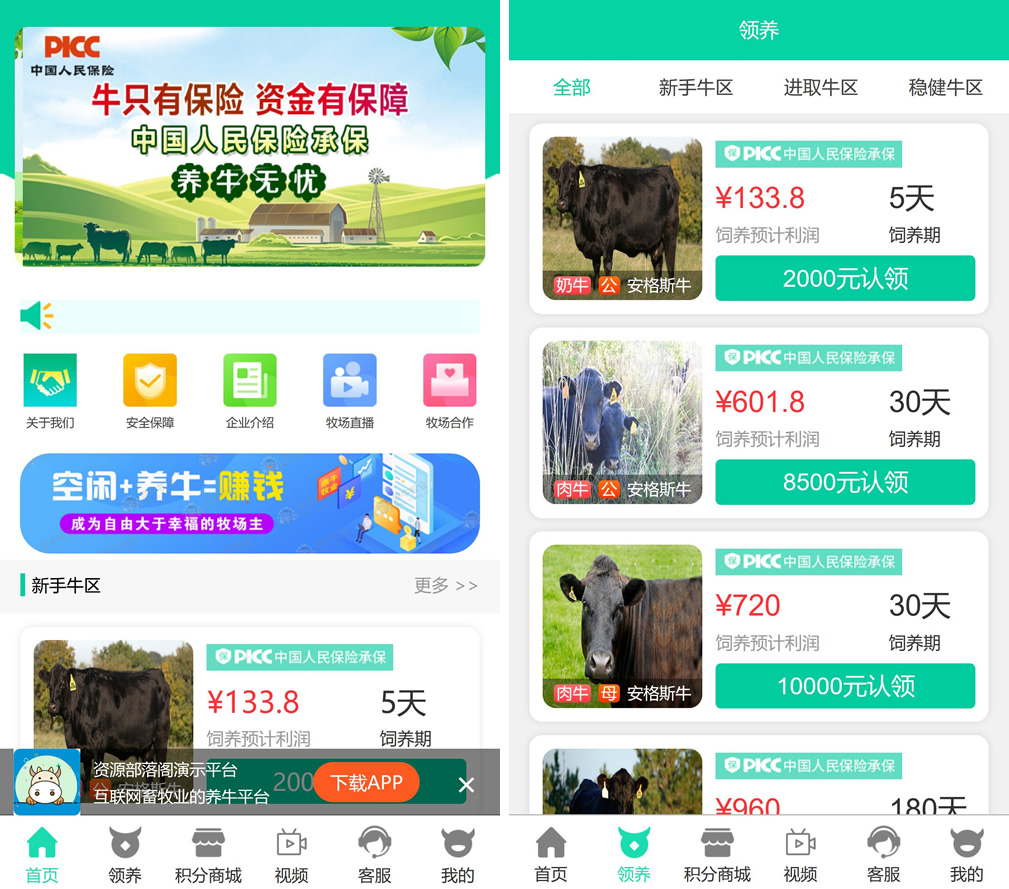 最新版牧场养牛游戏挖矿理财源码无加密，带积分商城+抽奖+会员特权插图
