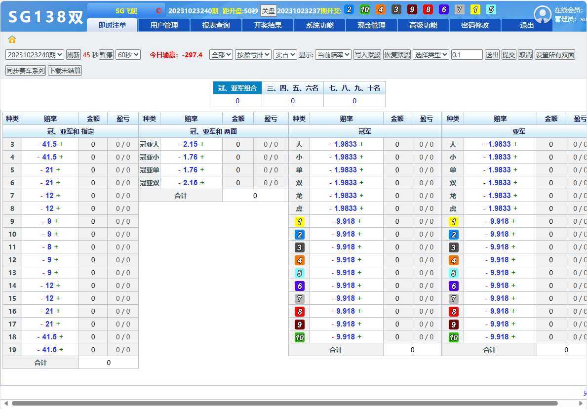 SGWin138双赢系统正版+带改单+预设+控制/完整+独立代理系统完整运营版+开奖全部正常插图19