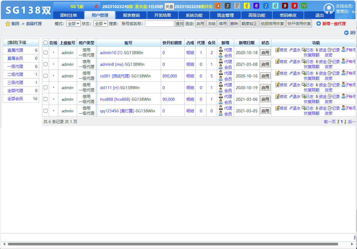 SGWin138双赢系统正版+带改单+预设+控制/完整+独立代理系统完整运营版+开奖全部正常插图28