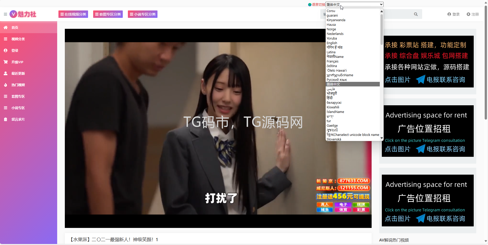 运营版X站源码/色站源码/视频站源码/一键采集/试看/充值/支持30几种多国语言插图4
