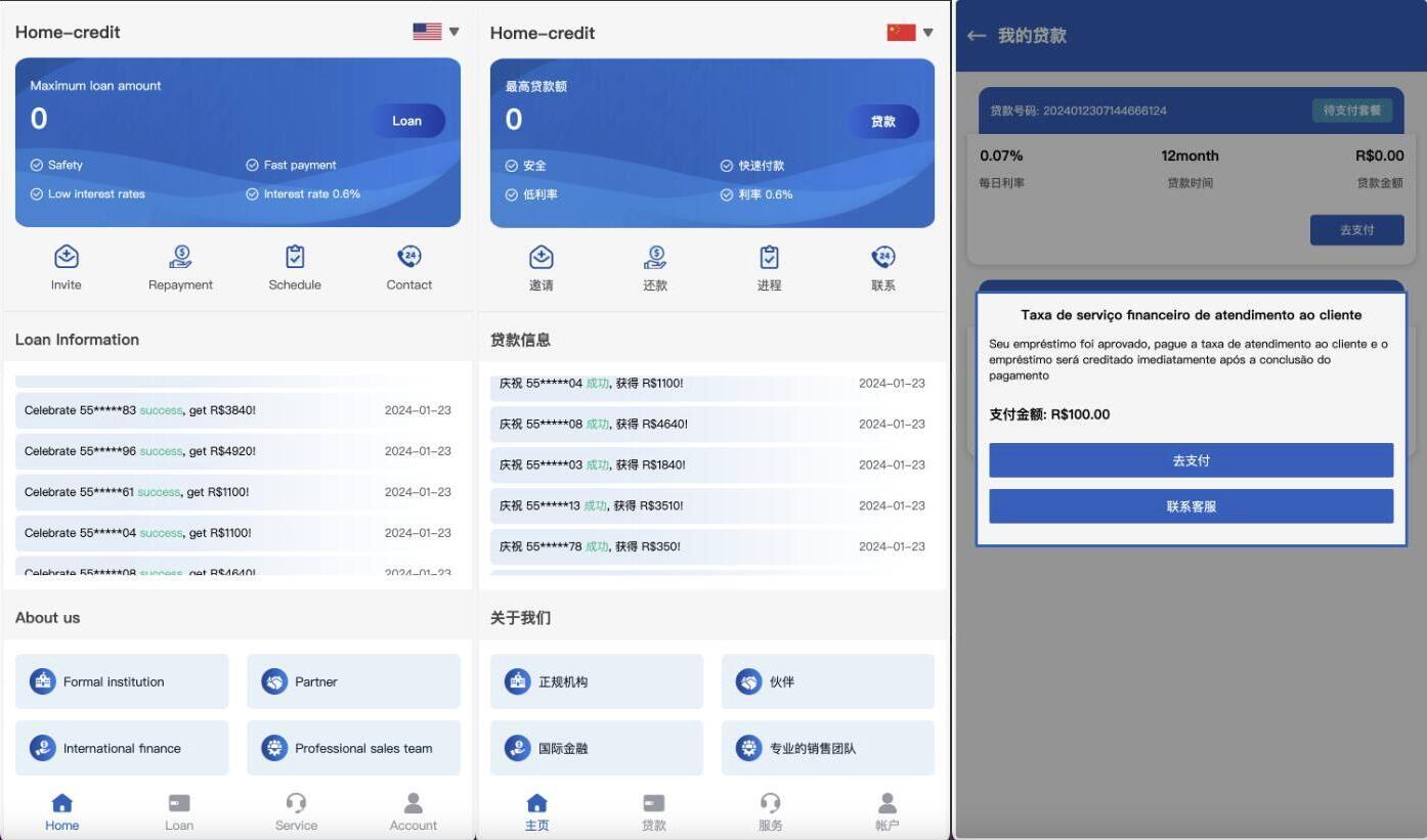 海外贷款产品源码,贷款系统源码,海外信贷产品源码,vue编译后前端,支持用户自弹窗消定义息插图1